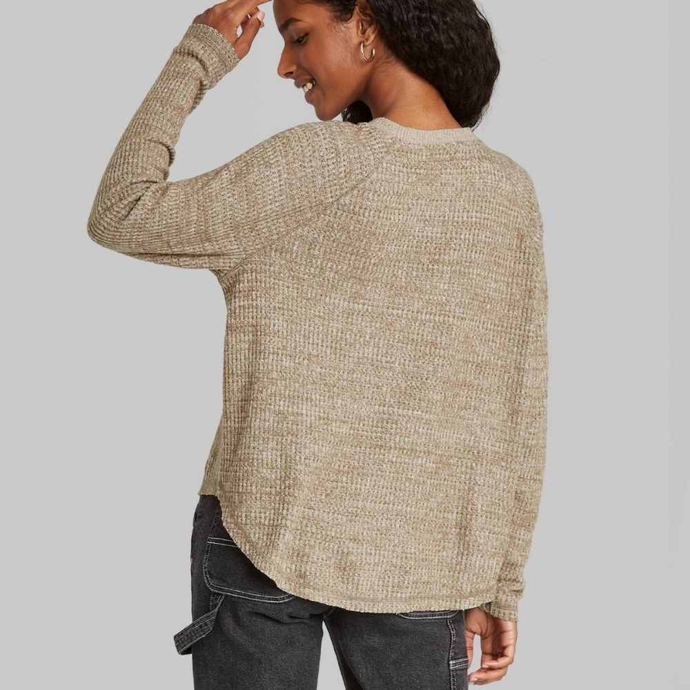 NWT Target Wild Fable waffle knit sweater - Picture 3 of 11